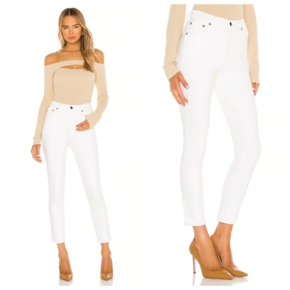 Agolde Nico High Rise Slim Fit White Jean Untitled - Picture 7 of 14
